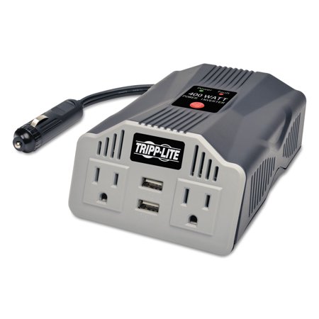 Tripp Lite 400W PowerVerter Ultra-Compact Car Inverter with 2 Outlets and 2 USB Charging Ports