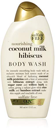 OGX Organix Creamy Body Wash, Nourishing Coconut Milk Hibiscus, 13 Ounce (2 Pack)