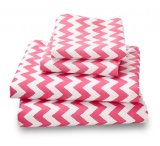 Colorful Pink Chevron Queen Sheets Breathe 50 Better Than Cotton and Are Made from Super Soft High Quality Microfiber That Is as Soft as 1500 Thread Count Cotton and Will Not Ball Up Shrink or Wrinkle As a Bonus Feature this Great Pink Chevron Queen Sheet Set Comes with Reinforced Elastic Corners Adding to Its Impressive Durability