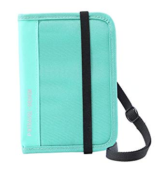 RFID Blocking Hidden Passport Holder Travel Neck Wallets New Design-Light Green