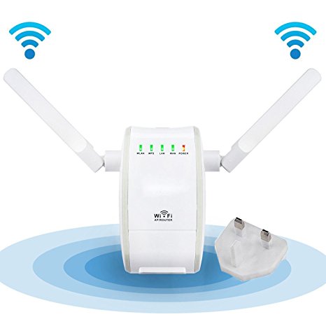 KLJ WiFi Router Long Range Extender WiFi Repeater Signal Amplifier Booster Network Extender with Dual Band Antenna Complies IEEE802.11n/g/b with WPS Repeater/Router/AP Mode-2.4