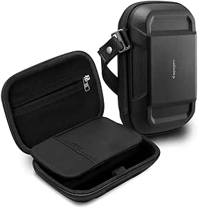 Spigen Life Rugged Armor Pro Hard Shell Portable Cable Organizer Bag Portable Carrying Case for Electronic Accessories Power Adapters Travel Case Storage for Cords, Chargers, USB, SD Card - Black