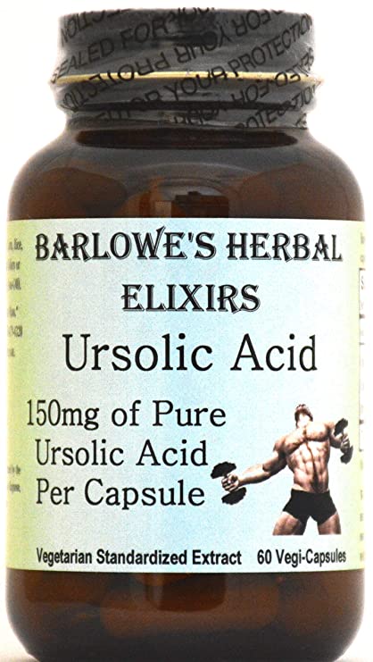 Ursolic Acid - 150mg Pure Ursolic Acid per Capsule - Stearate Free, Glass Bottle! Free Shipping on Orders Over $49!