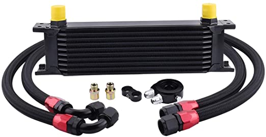 EVIL ENERGY 10 Row AN10 Oil Cooler Kit Universal 10AN Engine Transmission Aluminium Alloy Black