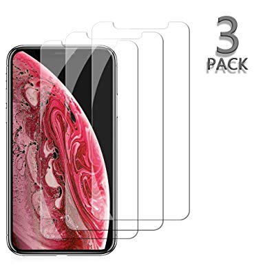 TicTacTechs Screen Protector Compatible with iPhone Xs Max, [3pack] Clear HD Tempered Glass Screen Protector Anti-Scratch 2.5 D Curved Edge 6.5 Inch with 99% Touch Accurate (Clear) a2