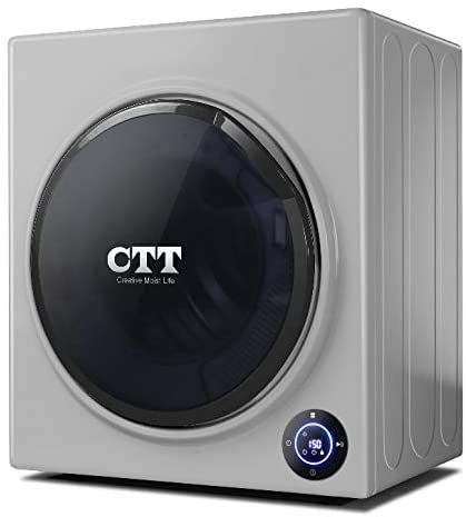 CTT 13 Lbs. Capacity/3.5 Cu.Ft. Intelligent Compact Portable Tumble Clothes Laundry Dryer, Intelligent Humidity Sensor - Gray