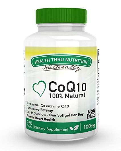 CoQ10 100mg 360 Softgels Non-GMO, 100% Natural Coenzyme Q-10