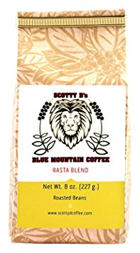 Scotty D's Jamaican Coffee "Rasta Lion" Blend-Jamaican Blue Mountain(Whole Bean) (Medium Roast) 8 oz.