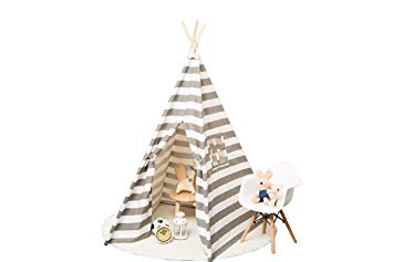 Small boy Kids Canvas Teepee Play Tent Indian Playhouse Striping