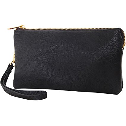 Humble Chic Women's Vegan Leather Crossbody Bag or Small Purse Clutch, Includes Adjustable Cross Body and Wristlet Straps