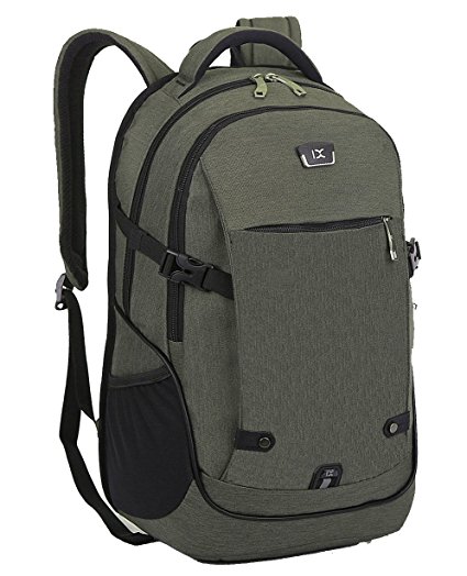 FREEMASTER Laptop Bag Backpack 15.6 Inch For Women and Men Notebook MacBook Chromebooks Rucksack Black Gray Waterproof 45*27*15 CM (Olive Green)