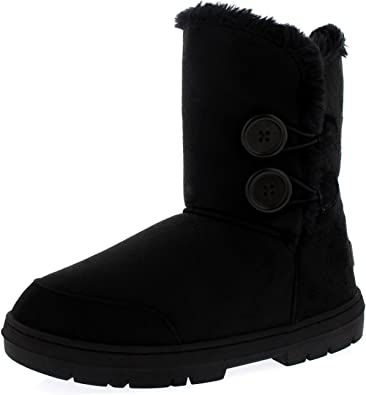 Holly Womens Twin Button Waterproof Winter Snow Boots