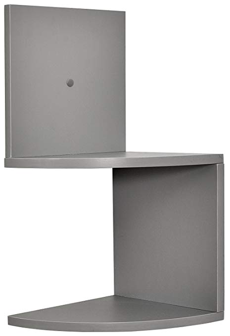 Greenco Modern Design 2 Tier Corner Floating Shelves, Gray Finish