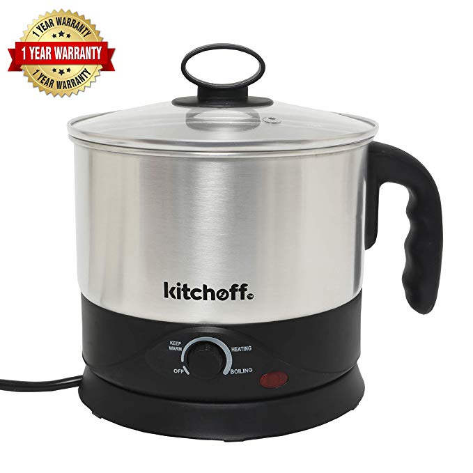 Kitchoff WDF Automatic Electric Multi-Purpose Kettle (Sliver and Black) (1.5 Litre)