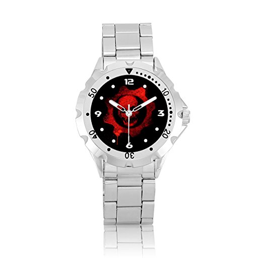 Wristwatch Men Stainless Steel Watch PSM143 Gears of War Logo B
