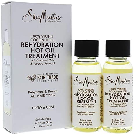 Shea Moisture 100 Percent Virgin Coconut Oil Rehydration Hot Oil Treatment for Unisex, 1 Ounce