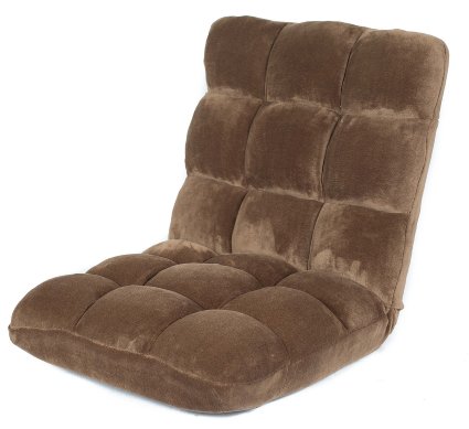 BirdRock Home Adjustable 14-Position Memory Foam Floor Chair & Gaming Chair (Brown)