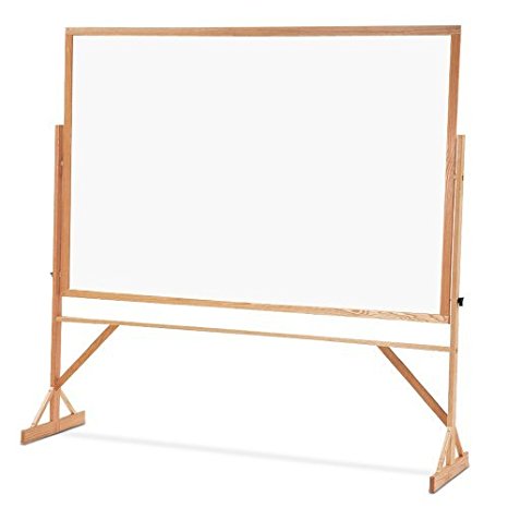 Quartet Reversible Porcelain Whiteboard, 4 x 6 Feet, Includes Accessory Rail, Hardwood Frame (WPR406-402)