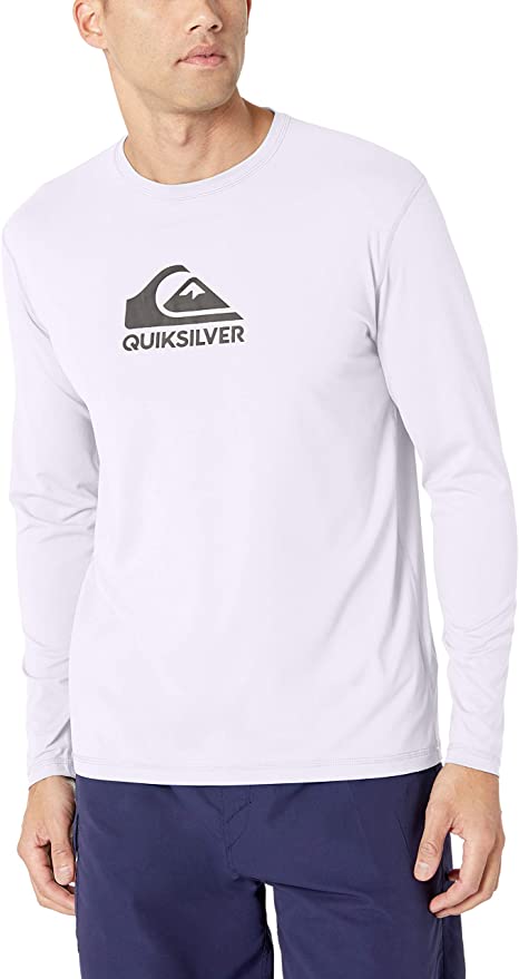 Quiksilver Men's Solid Streak Long Sleeve Rashguard UPF 50  Sun Protection