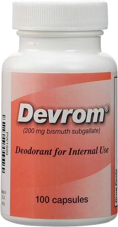 DEVROM 200mg Capsules (Internal Deodorant)- 100 Capsules by Devrom