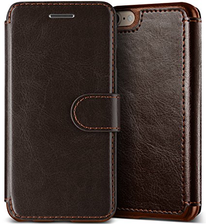 iPhone 7 Case, (Savant - Chocolate Brown) (Wallet Card Storage) Premium PU Leather Wallet (Slim Portfolio Card Slots) Flip Diary Cover for Apple iPhone 7 2016 by Lumion