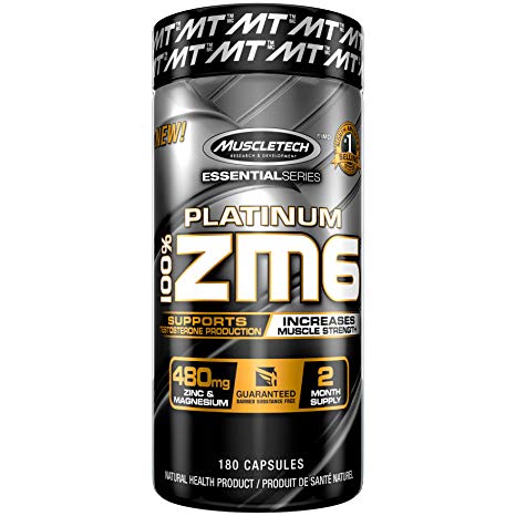 MuscleTech Essential Series 100% Zm6, Zma, 180 Count
