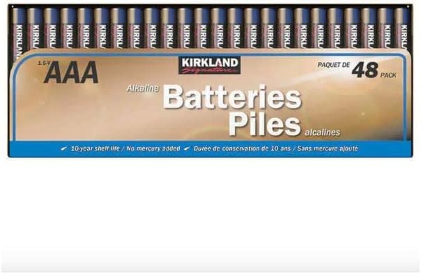 Kirkland Signature AAA Batteries 48 Count 10 Year Shelf Life