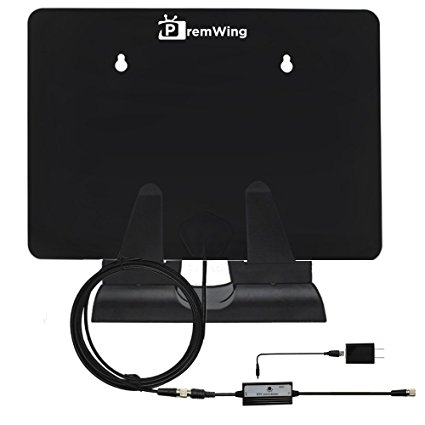 PremWing Indoor HDTV Antenna 50 Miles Range with Detachable Amplifier Signal Booster for UHF and HDTV