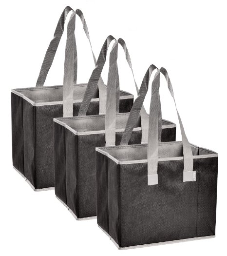 3 Piece Large Collapsible Shopping Box Set- Planet E by Eco-Stream Black