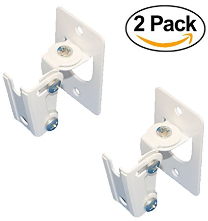 2 x SONOS PLAY 1 Wall Mount, Twin Pack, (NOT Compatible with SONOS ONE) Adjustable Swivel & Tilt Mechanism, 2 Brackets For Play:1 Speaker with Mounting Accessories, White, Designed In the UK