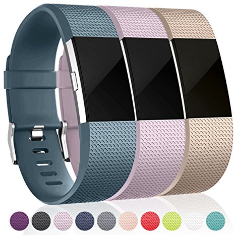 Maledan Replacement Bands for Fitbit Charge 2, 3 Pack