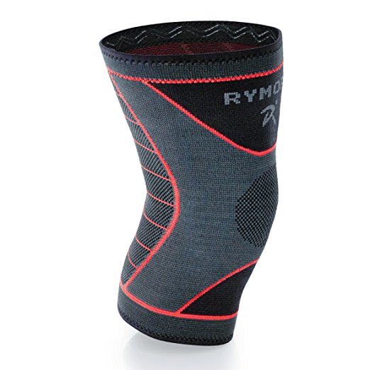 Rymora Knee Compression Sleeve Support Brace - for Joint Pain, Arthritis, Injury Recovery, Meniscus Tear, ACL, MCL, Tendonitis, Running, Squats, Sports (Single Pack)