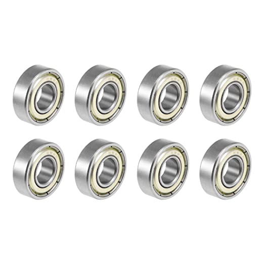 uxcell 698ZZ Deep Groove Ball Bearings Z2 8mm X 19mm X 6mm Double Shielded Carbon Steel 8pcs