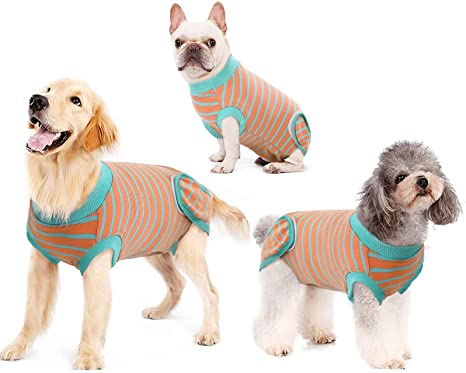 Recovery Suit for Dogs Cats After Surgery, Recovery Shirt for Male Female Dog Abdominal Wounds Bandages Cone E-Collar Alternative, Anti-Licking Pet Surgical Recovery Snuggly Suit, Soft Fabric Onesie