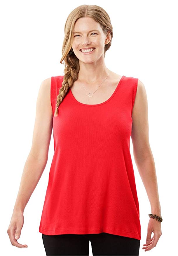 Women's Plus Size Rib-Knit Tank