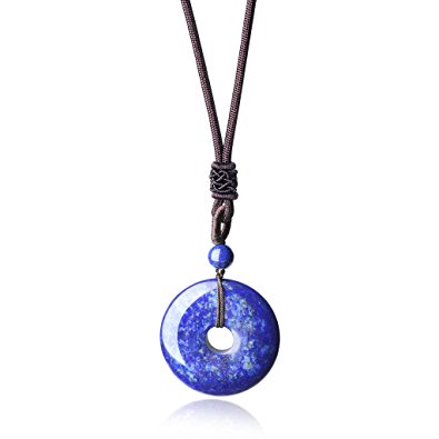 AmorWing Round Donut Gemstone Pendant Necklace