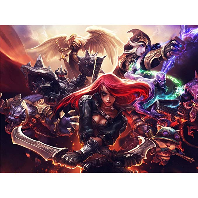 League of Legends 3D Poster Wall Art Decor Print | 11.8 x 15.7 | Lenticular Posters & Pictures | Memorabilia Gifts for Guys & Girls Bedroom | LOL Fan Art | Katrina, Teemo, Kayle, Warwick & Ashe Photo