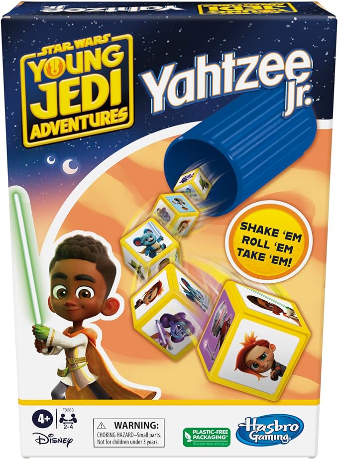 Hasbro Gaming Yahtzee Jr. Star War: Young Jedi Adventures Edition Board Game for Kids | Ages 4  | 2-4 Players | Counting and Matching Games for Preschoolers (Amazon Exclusive)