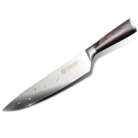 Newild Chef knife 8 inch Professional Kitchen Knife German Stainless Steel, Ultra Sharp, Wear Resistant, Anti-Corrosion Antibacterial and with Ergonomics Handle