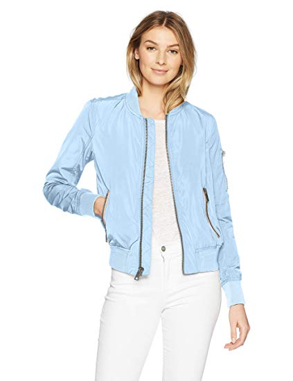 Levi's Women's Poly Bomber Jacket with Contrast Zipper Pockets