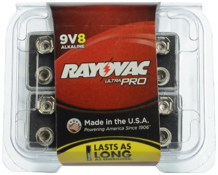 Rayovac UltraPRO Alkaline 9V Batteries AL9V-8