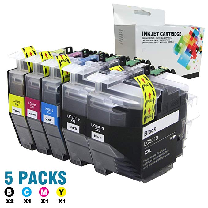 Linkcolor Compatible LC3019 Ink Cartridge Replacement for Brother LC3019 LC3019XXL Ink Cartridge for MFC-J5335DW J5830DW J5930DW J2730DW J6930DW J6730DW (2 Black,1 Cyan,1 Magenta,1 Yellow) 5-Pack