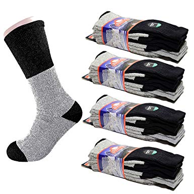 L&M 3, 6, or 12 Pairs Thermal Socks Winter Ultra Warm Boot Socks Fits Size 10-15 Assorted Colors