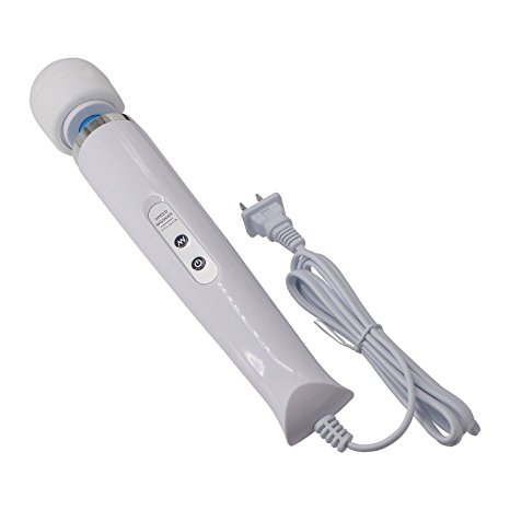 Magic Wand Massager Handheld with 10 Powerful Speeds 10 Vibration Patterns, Personal Body Massager for Back Neck Shoulder Sore (white)