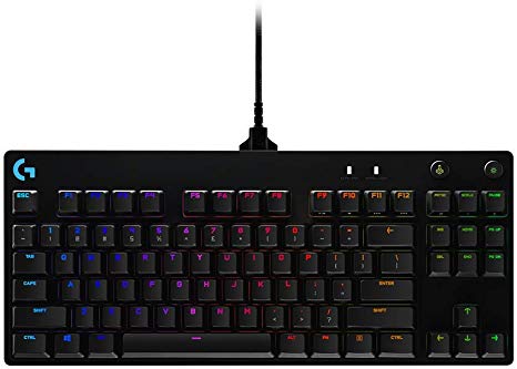 Logitech G PRO Mechanical Gaming Keyboard, Ultra Portable Tenkeyless Design, Detachable Micro USB Cable, 16.8 Million Colour LIGHTSYNC RGB backlit keys BLACK