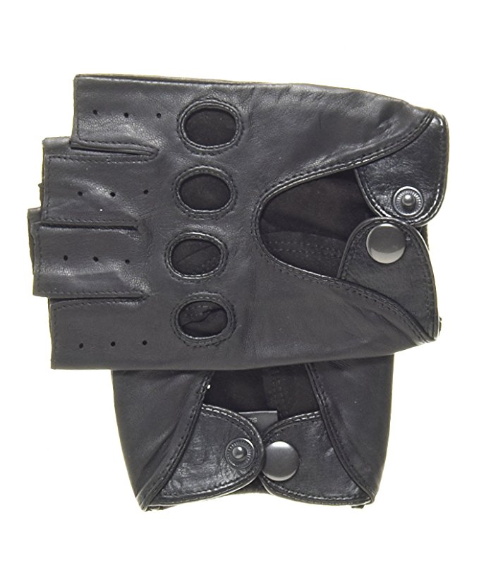 Pratt and Hart Men's Shorty Leather Driving Gloves (Fingerless)