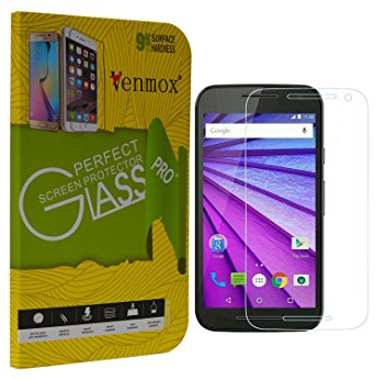 Moto G (3rd Gen) Tempered Glass Screen Protector, Venmox Motorola Moto G 3rd Generation Screen Protector 0.3mm Premium HD Clear Glass Screen Protector for Moto G3