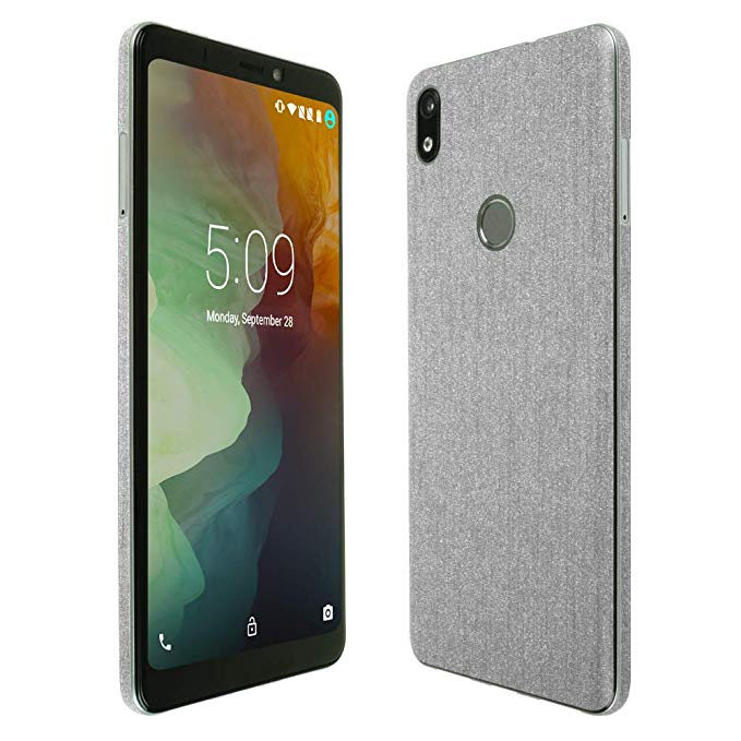 Skinomi Brushed Aluminum Full Body Skin Compatible with ZTE Blade Max 2s (Full Coverage) TechSkin with Anti-Bubble Clear Film Screen Protector