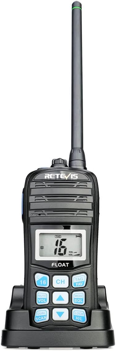 Retevis RT55 Handheld Marine Radio,Marine Two-Way Radios, Floating IP67 Submersible Waterproof,Vibration Drainage,NOAA Weather,International,LCD Screen,Emergency, Ship to Shore Radio for Boats Kayak