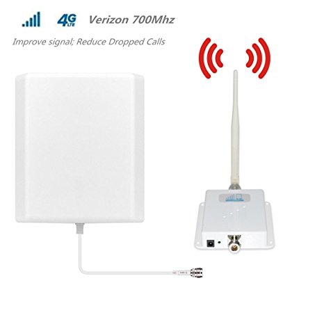 Cell Phone Signal Booster 4G Lte Verizon Cell signal booster HJCINTL Band 13 700Mhz Home Mobile Phone Signal Amplifier Repeater (Panel/whip)